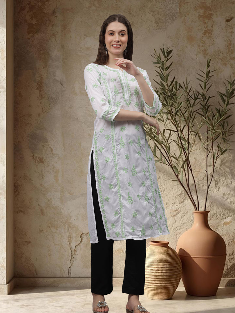 Seva Chikan Hand Embroidered Cotton Lucknowi Chikankari Kurta