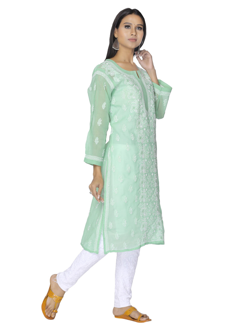 Seva Chikan Hand Embroidered Cotton Lucknowi Chikankari Kurta