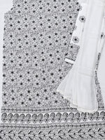 Load image into Gallery viewer, Seva Chikan Hand Embroidere White Terivoil Cotton Lucknowi Chikankari Unstitched Suit Piece-SEV15009