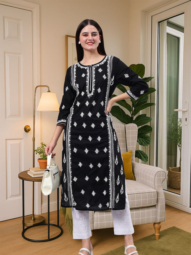 Seva Chikan Hand Embroidered Cotton Lucknowi Chikankari Kurta