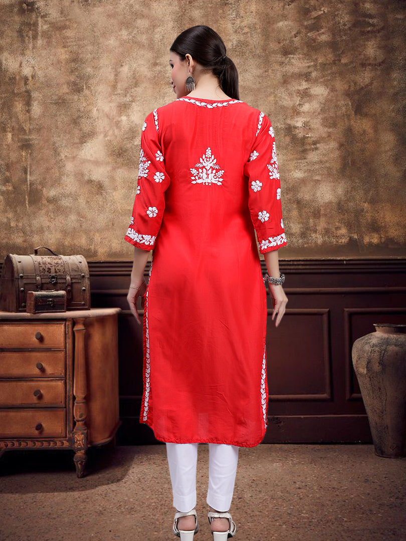 Seva Chikan Hand Embroidered Muslin Lucknowi Chikankari Kurta