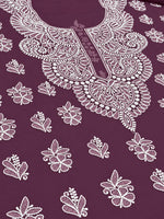 Load image into Gallery viewer, Seva Chikan Hand Embroidered Wine Georgette Lucknowi Chikankari Unstitched Suit Piece-SEV15046