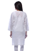 Load image into Gallery viewer, Seva Chikan Hand Embroidered White Cotton Lucknowi Chikan Kurti-SCL0301