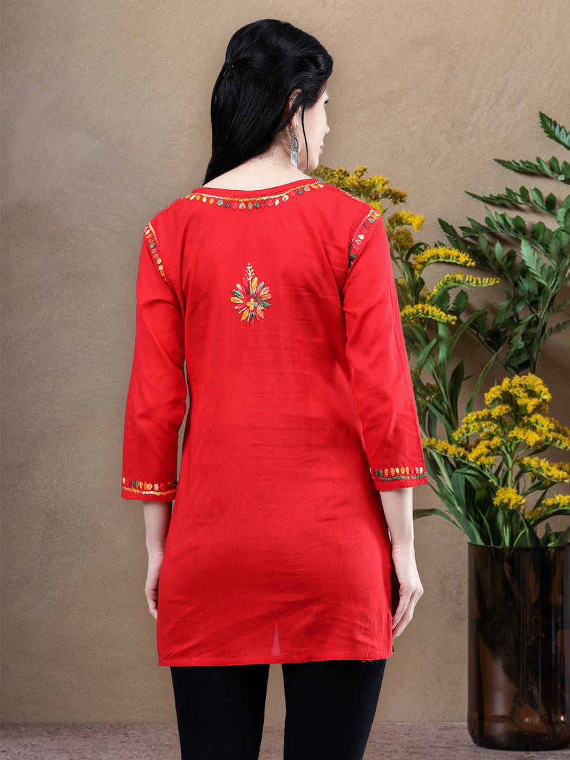 Seva Chikan Hand Embroidered Cotton Lucknowi Chikankari Top