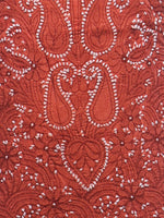Load image into Gallery viewer, Seva Chikan Hand Embroidered Rust Orange Cotton Lucknowi Chikankari Unstitched Suit Piece -SCL0017
