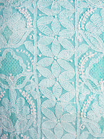Load image into Gallery viewer, Seva Chikan Hand Embroidered Sky Blue Georgette Lucknowi Chikankari Unstitched Kurti Piece SCL1134
