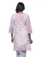 Load image into Gallery viewer, Seva Chikan Hand Embroidered Pink Cotton Lucknowi Chikan Kurti-SCL0324