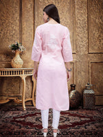 Load image into Gallery viewer, Seva Chikan Hand Embroidered Terivoil Cotton Lucknowi Chikankari Kurta