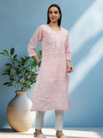 Load image into Gallery viewer, Seva Chikan Hand Embroidered Terivoil Cotton Lucknowi Chikankari Kurta