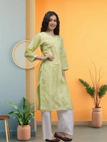 Load image into Gallery viewer, Seva Chikan Hand Embroidered Terivoil Cotton Lucknowi Chikankari Kurta
