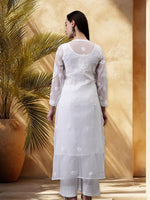 Load image into Gallery viewer, Seva Chikan Hand Embroidered Georgette Chikankari Kurta With Matching Slip