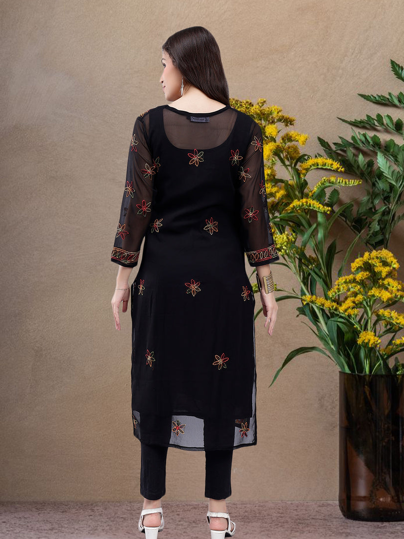 Seva Chikan Hand Embroidered Cotton Lucknowi Chikankari Kurta