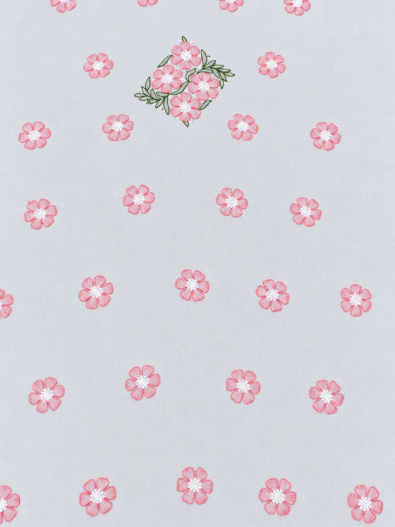 Seva Chikan Hand Embroidered White Terivoil Cotton Lucknowi Chikankari Unstitched Suit Piece-SEV15007