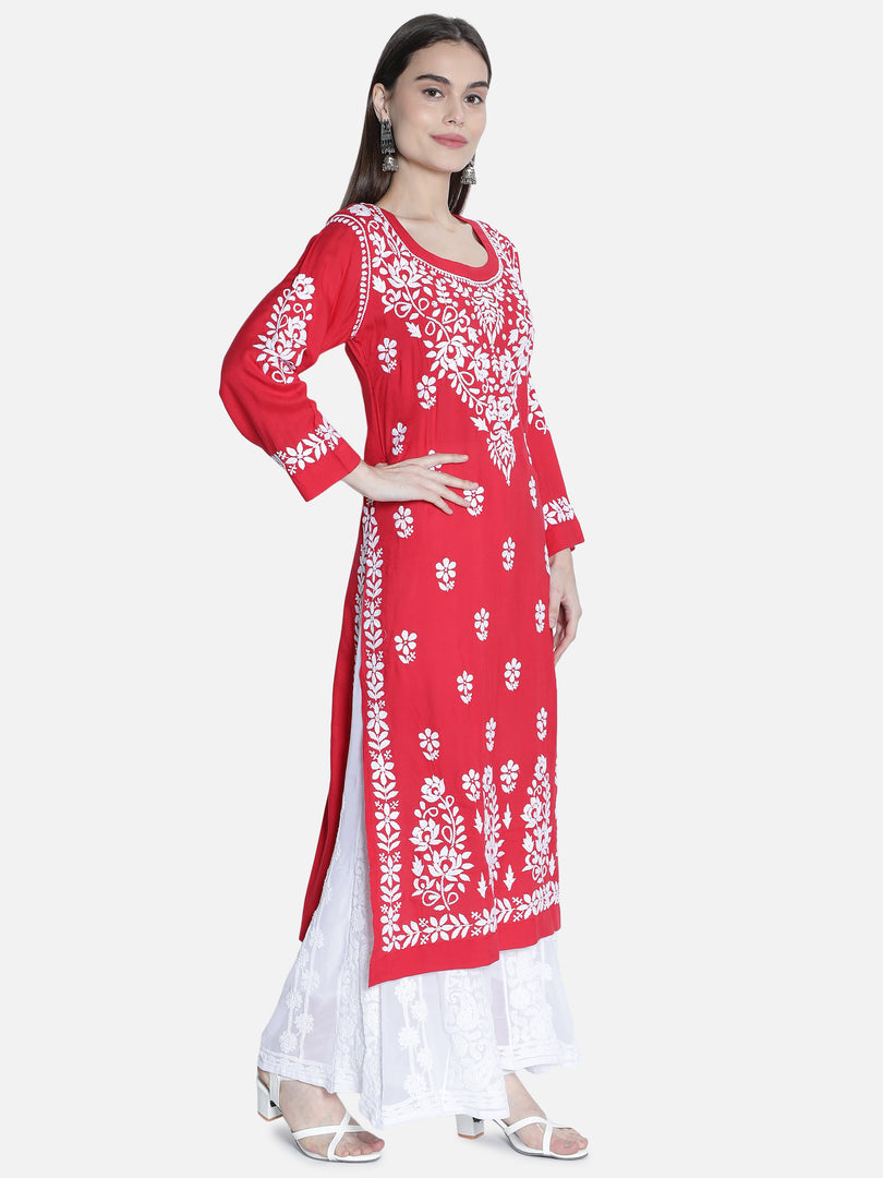 Seva Chikan Hand Embroidered Modal Cotton Lucknowi Chikankari Kurta