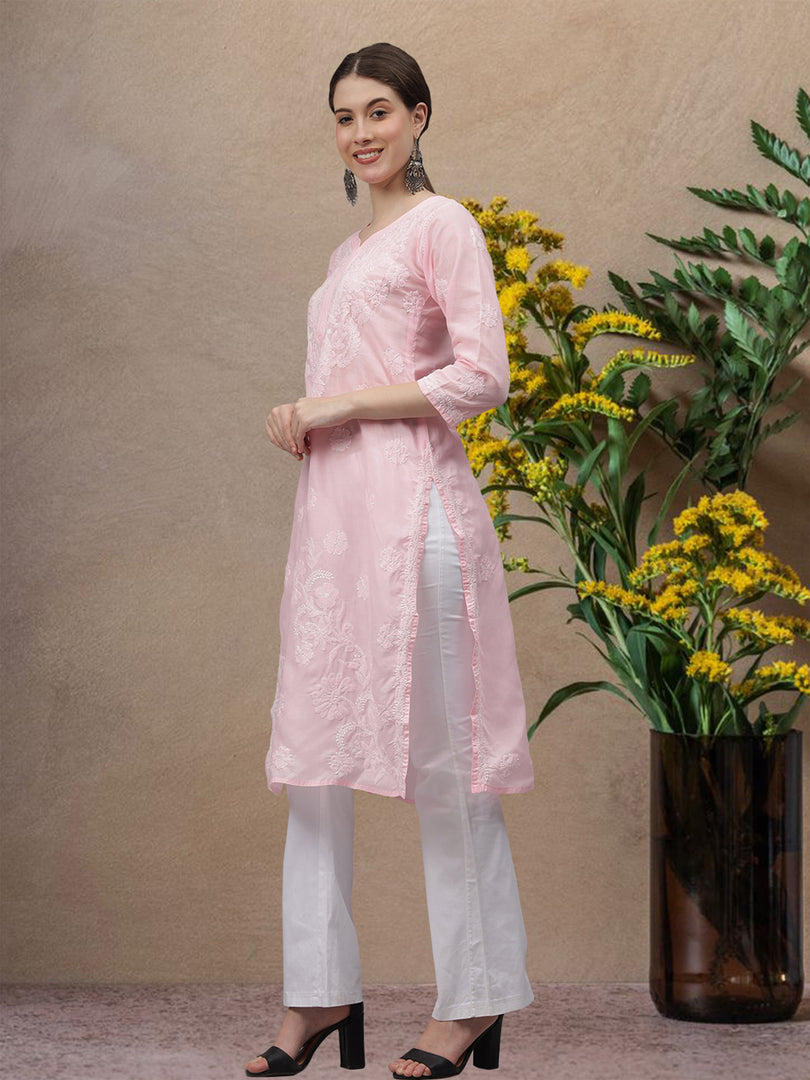 Seva Chikan Hand Embroidered Cotton Lucknowi Chikankari Kurta