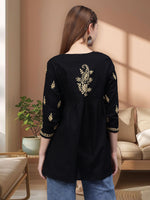 Load image into Gallery viewer, Seva Chikan Hand Embroidered Cotton Lucknowi Chikan Top
