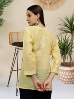 Load image into Gallery viewer, Seva Chikan Hand Embroidered Terivoil Cotton Lucknowi Chikankari Top