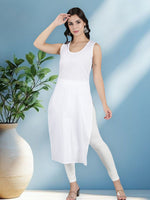 Load image into Gallery viewer, Seva Chikan Long Slips Combo of White (Pack of 2)