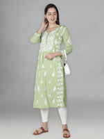 Load image into Gallery viewer, Seva Chikan Hand Embroidered Rayon Cotton Chikankari Kurta
