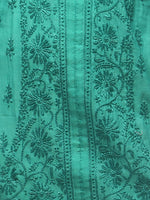 Load image into Gallery viewer, Seva Chikan Hand Embroidered Sea Green Chanderi Silk Lucknowi Chikan Kurti-SCL0602