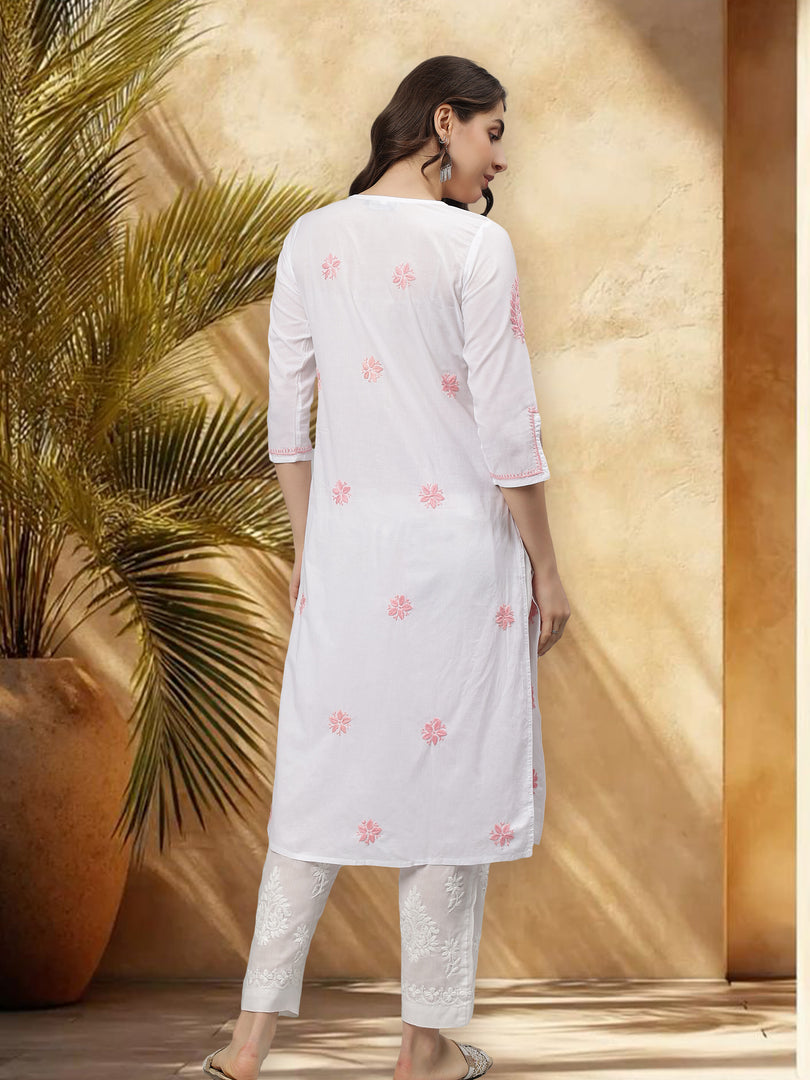 Seva Chikan Hand Embroidered Cotton Chikankari kurta