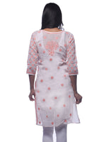 Load image into Gallery viewer, Seva Chikan Hand Embroidered White Cotton Lucknowi Chikan Kurti-SCL0205