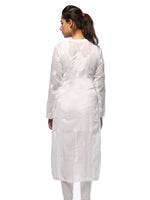 Load image into Gallery viewer, Seva Chikan Hand Embroidered White Cotton Lucknowi Chikan Kurta-SCL0632