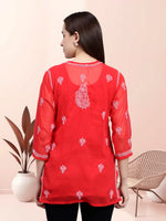 Load image into Gallery viewer, Seva Chikan Hand Embroidered Georgette Lucknowi Chikankari Top With Slip