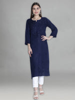 Load image into Gallery viewer, Seva Chikan Hand Embroidered Rayon Lucknowi Chikankari Kurta
