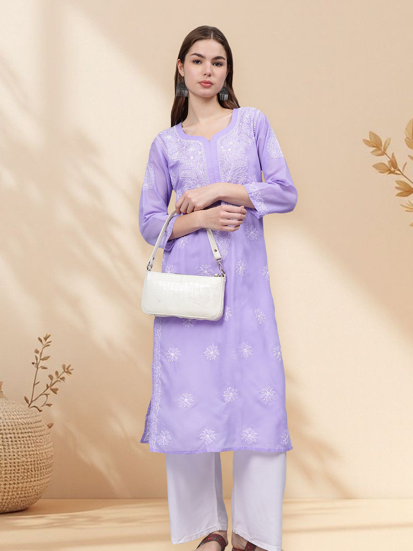 Seva Chikan Hand Embroidered Cotton Lucknowi Chikankari Kurta