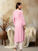 Load image into Gallery viewer, Seva Chikan Hand Embroidered Rayon Lucknowi Chikankari Kurta