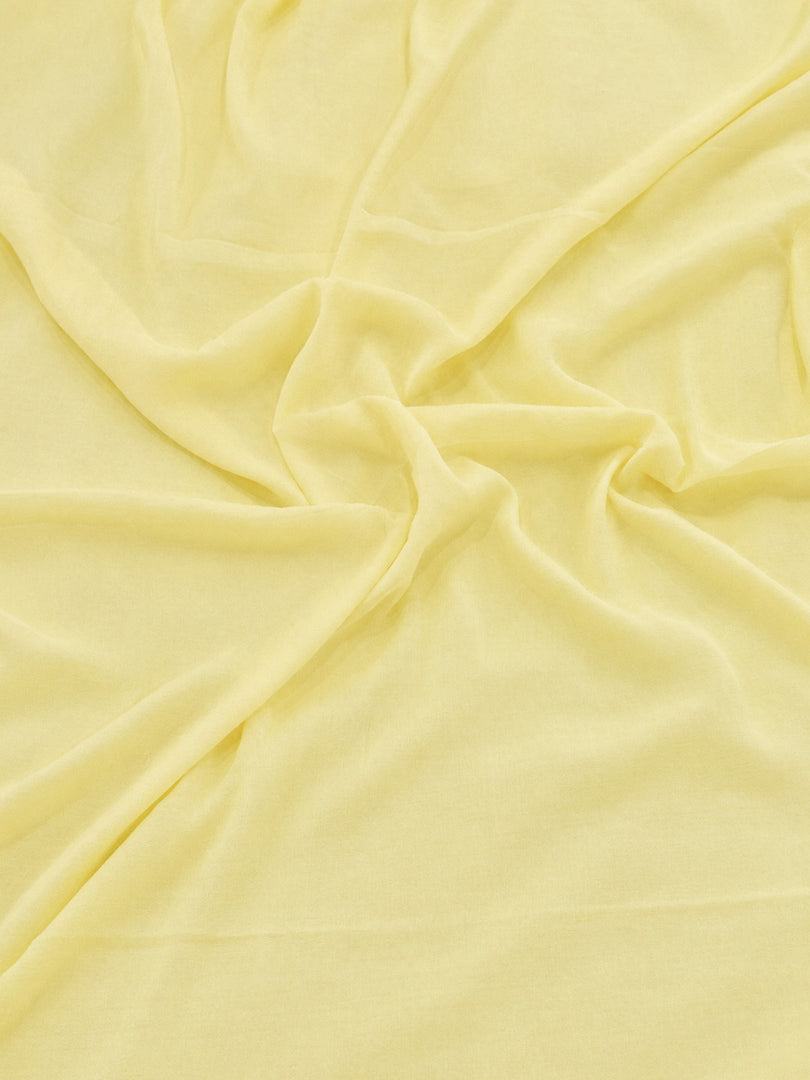 Seva Chikan Hand Embroidere Lemon Terivoil Cotton Lucknowi Chikankari Unstitched Suit Piece-SEV15015