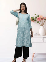 Load image into Gallery viewer, Seva Chikan Hand Embroidered Cotton Lucknowi Chikankari Kurta