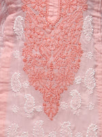 Load image into Gallery viewer, Seva Chikan Hand Embroidered Pink Cotton Lucknowi Chikan Kurti-SCL0237
