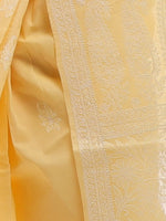 Load image into Gallery viewer, Seva Chikan Hand Embroidered Fawn Cotton Lucknowi Saree-SCL2327