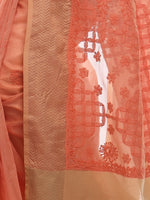 Load image into Gallery viewer, Seva Chikan Hand Embroidered Brown/Orange Cotton Lucknowi Saree-SCL2488