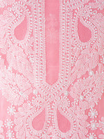 Load image into Gallery viewer, Seva Chikan Hand Embroidered Pink Cotton Lucknowi Chikan Unstitched Suit Piece-SCL1508