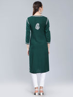 Load image into Gallery viewer, Seva Chikan Hand Embroidered Rayon Lucknowi Chikankari Kurta
