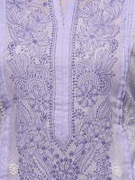 Load image into Gallery viewer, Seva Chikan Hand Embroidered Mauve Cotton Lucknowi Chikan Kurta-SCL0638