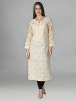 Load image into Gallery viewer, Seva Chikan Hand Embroidered Cotton Lucknowi Chikan Kurti