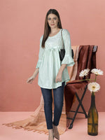 Load image into Gallery viewer, Seva Chikan Hand Embroidered Cotton Lucknowi Chikan Short Top
