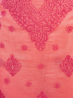Load image into Gallery viewer, Seva Chikan Hand Embroidered Peach Kota Lucknowi Chikankari Unstitched Kurti Piece SCL1109
