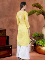Load image into Gallery viewer, Seva Chikan Hand Embroidered  Terivoil Cotton Lucknowi Chikan Kurta