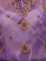 Load image into Gallery viewer, Seva Chikan Hand Embroidered Purple Georgette Lucknowi Chikankari Short Top-SCL0164