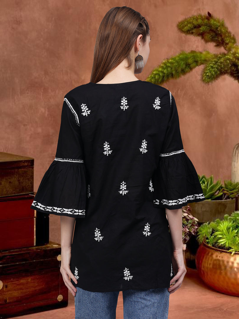 Seva Chikan Hand Embroidered Cotton Lucknowi Chikan Top