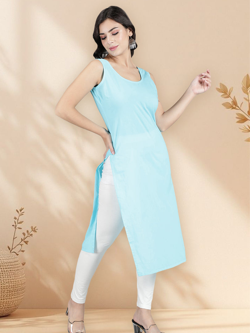 Seva Chikan Long Slips Combo of White (Pack of 2)