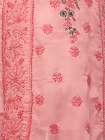 Load image into Gallery viewer, Seva Chikan Hand Embroidered Pink Cotton Lucknowi Chikan Kurti-SCL0608