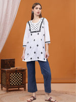 Load image into Gallery viewer, Seva Chikan Hand Embroidered Cotton Lucknowi Chikankari Top