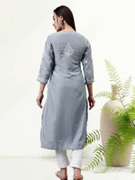 Load image into Gallery viewer, Seva Chikan Hand Embroidered Muslin Lucknowi Chikankari Kurta
