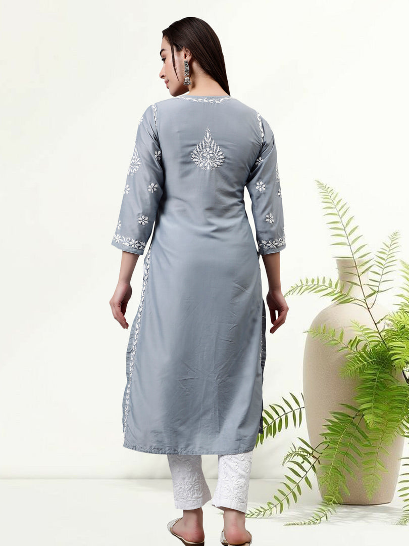 Seva Chikan Hand Embroidered Muslin Lucknowi Chikankari Kurta
